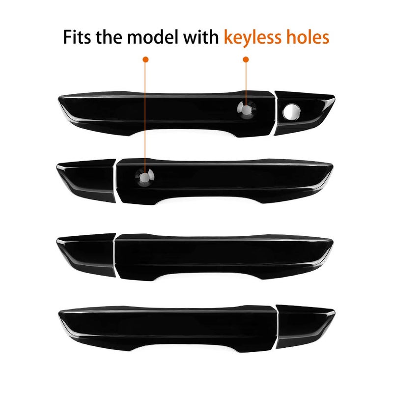 Thenice for 10th Gen Civic Accessories Door Handle Cover Exterior Decoration Compatible with Honda Civic 2021 2020 2019 2018 2017 2016 with Smart Auto Lock Holes -Black - Image 2